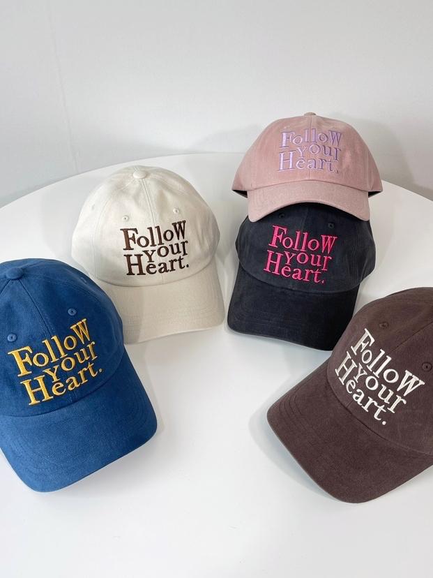 Follow Your Heart.英字刺繡棒球帽 #96491344