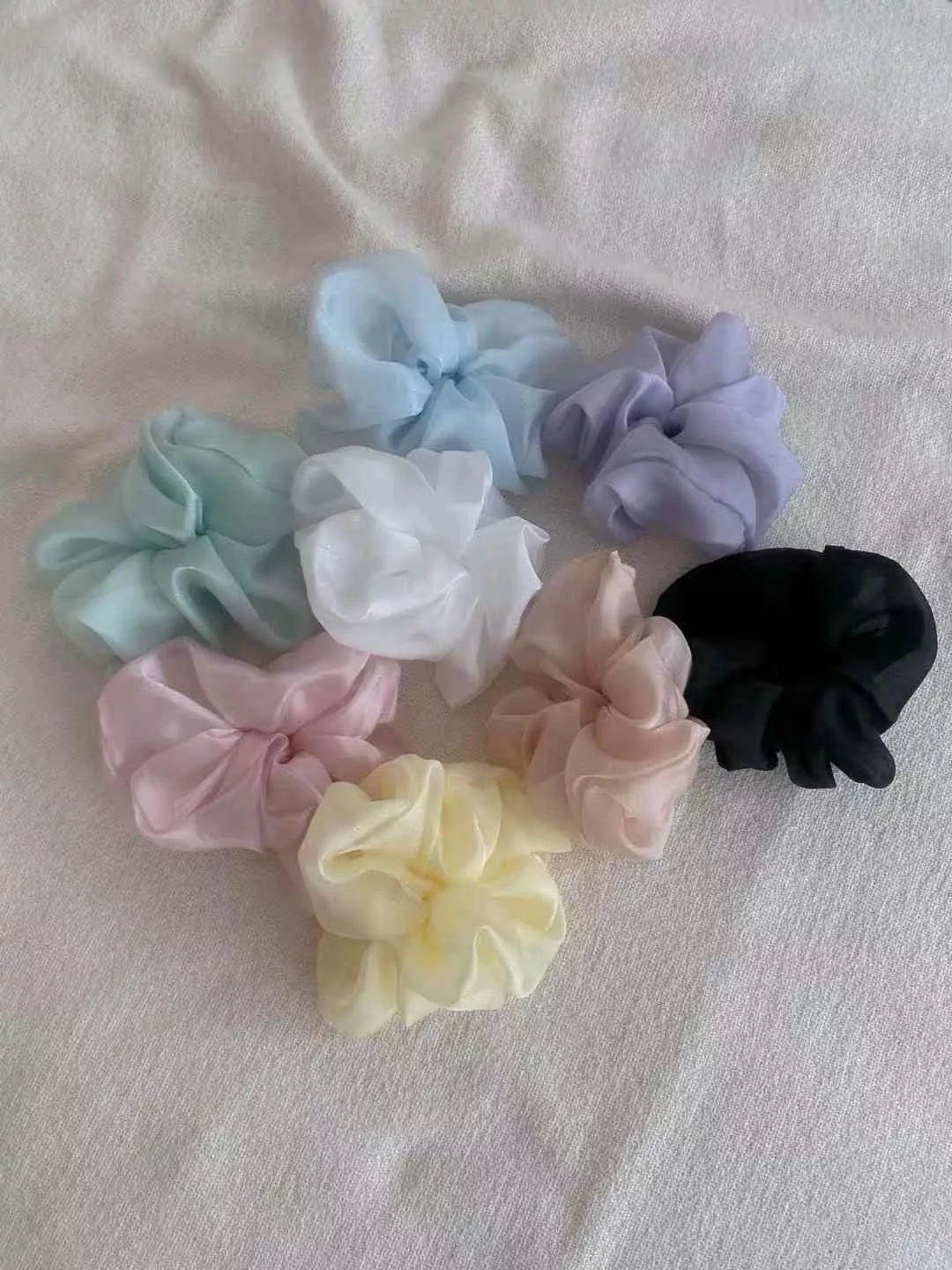 夢幻微閃歐根紗大腸髮圈