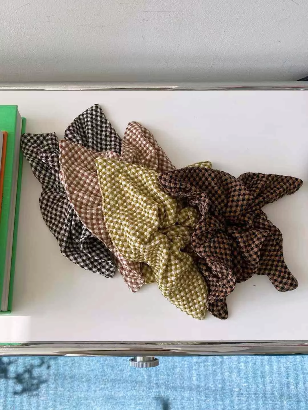 青春格子方形大腸髮圈