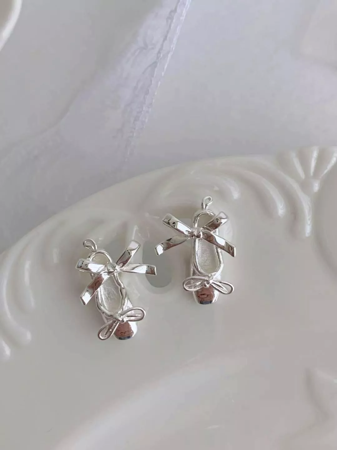 精緻小巧芭蕾舞鞋耳環 #E771