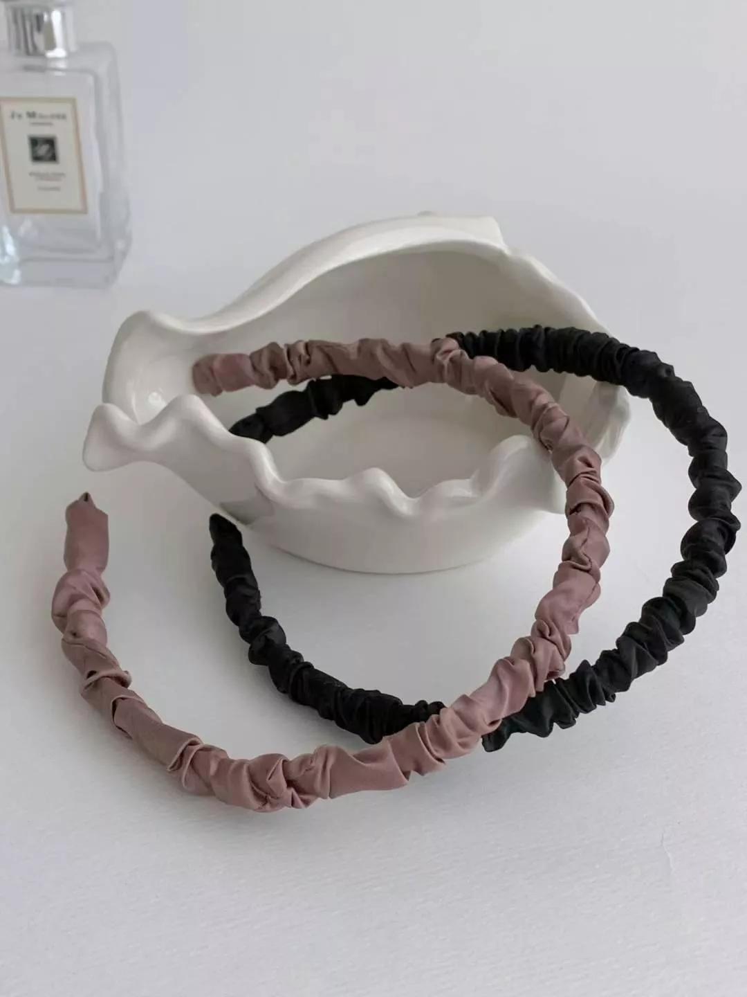 簡單大地色皺摺髮箍 #H680