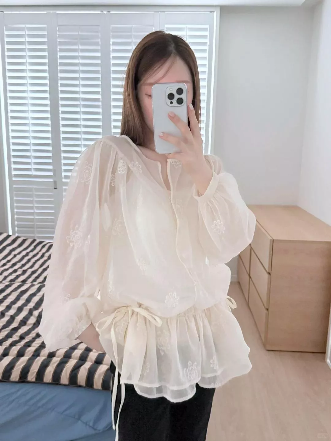 ［東大門網紅闆娘pick🩶］超美刺繡花雙層裙擺式抽繩洋裝 #97375434