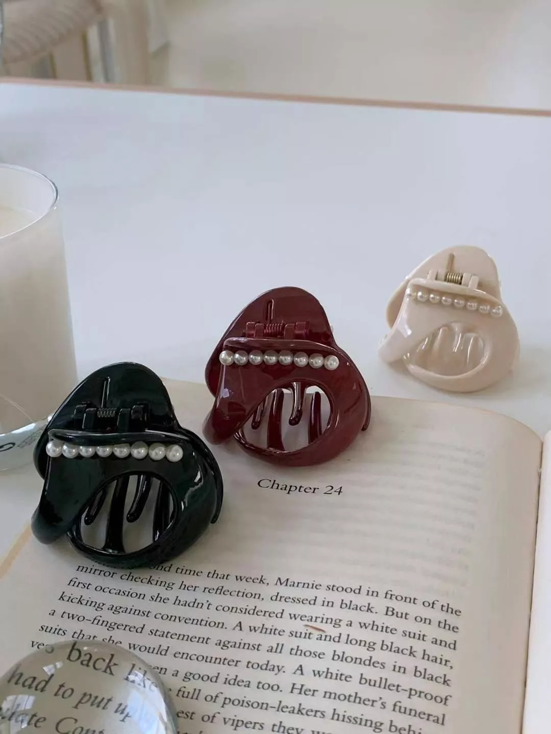 設計感甜美珍珠抓夾 #H693