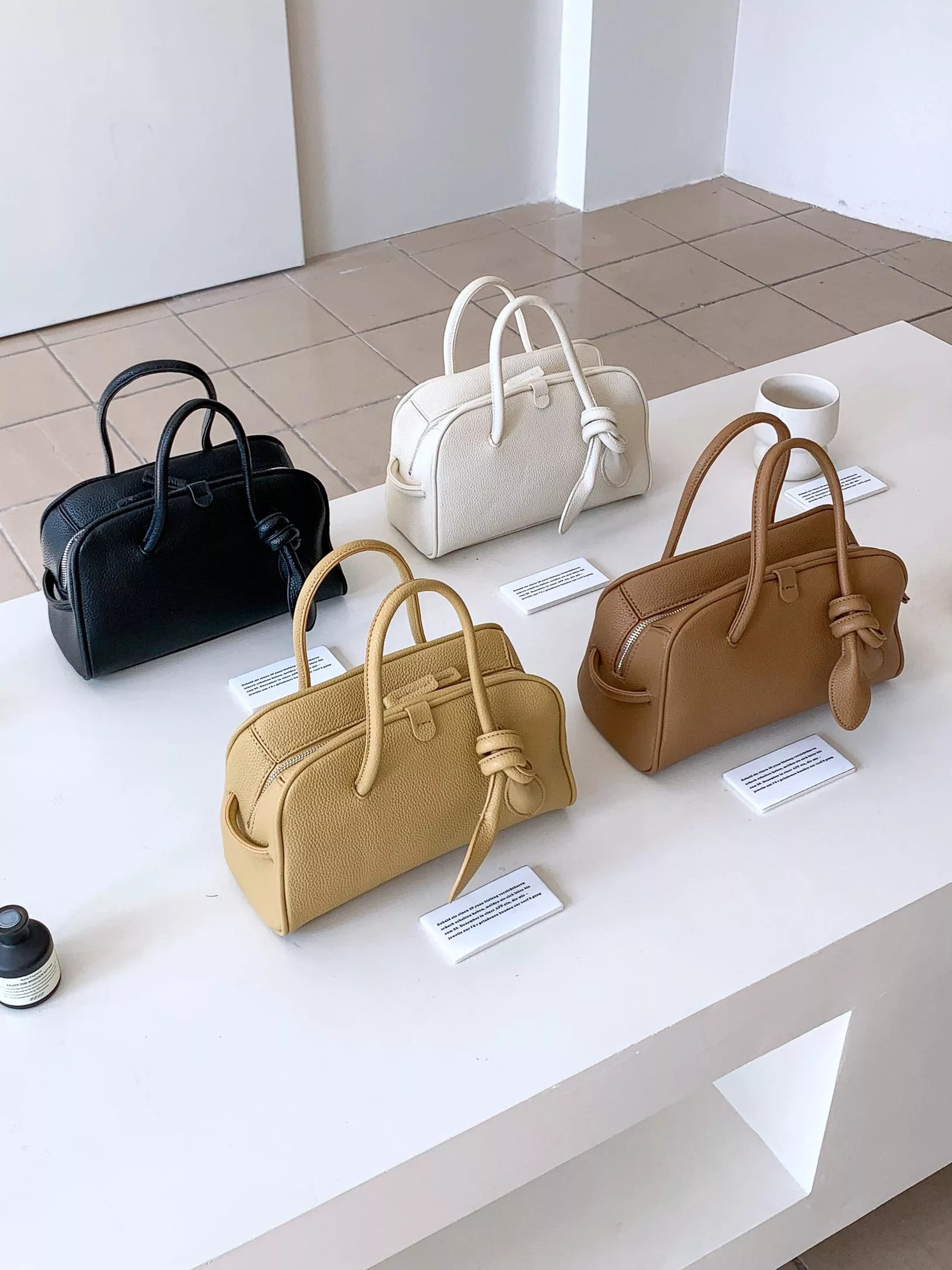 法式鬆弛感打結配件波士頓包 #97692220