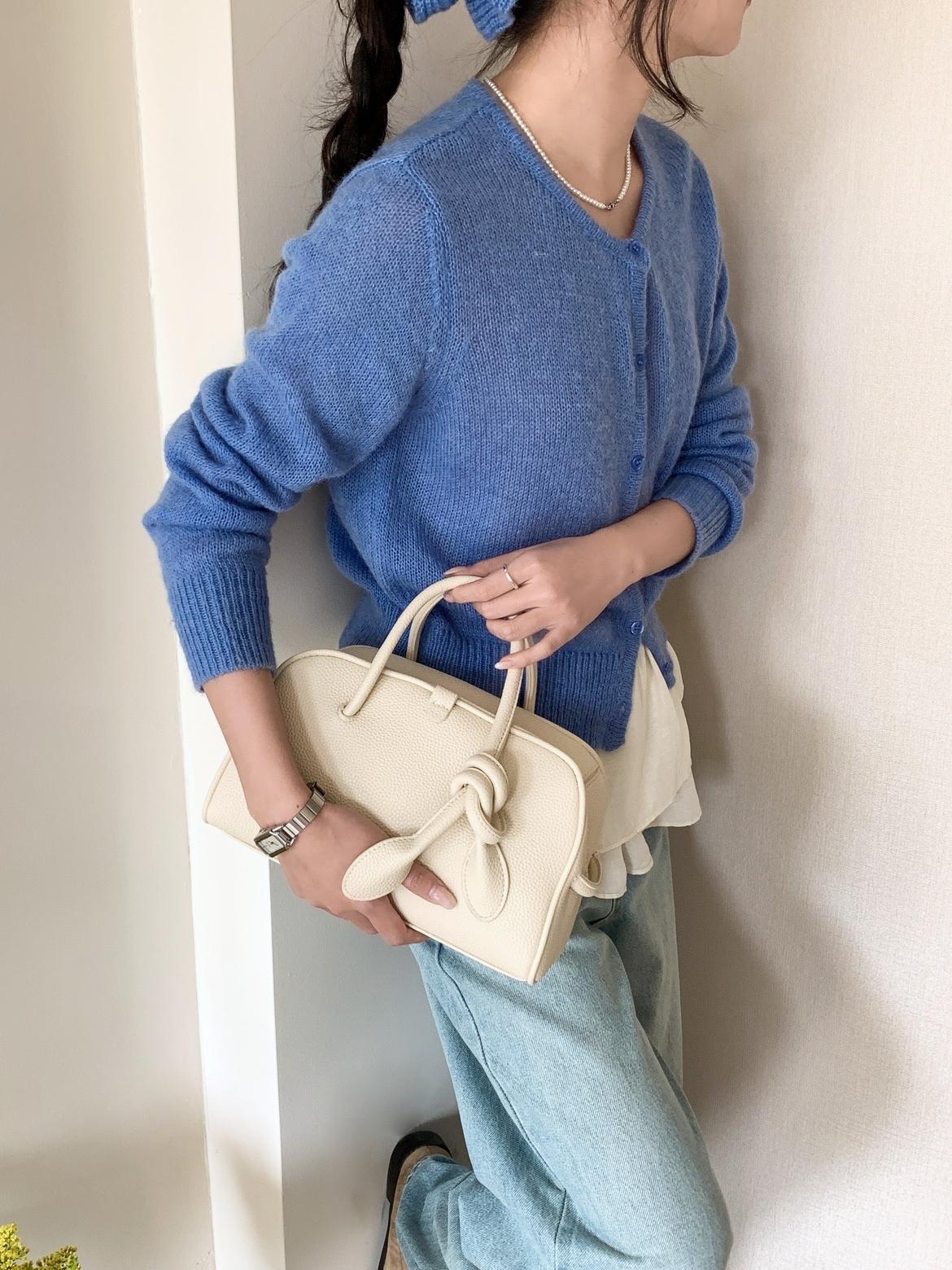 法式鬆弛感打結配件波士頓包 #97692220