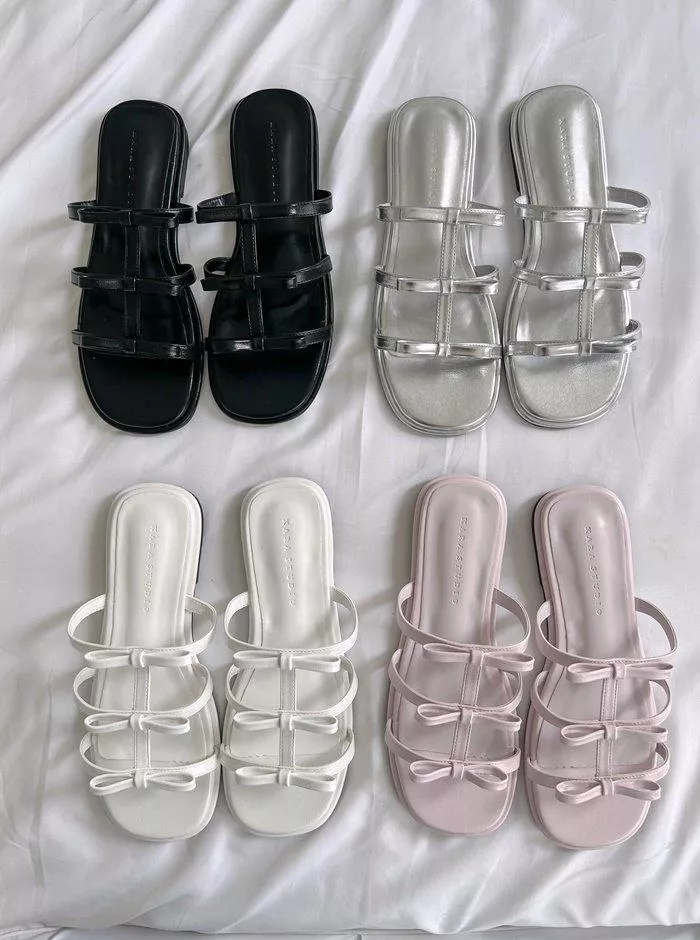 甜美三蝴蝶結拖鞋 #5461