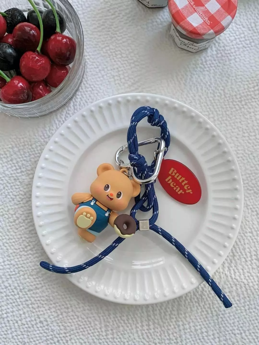 奔跑小熊藍繩吊飾 #T199