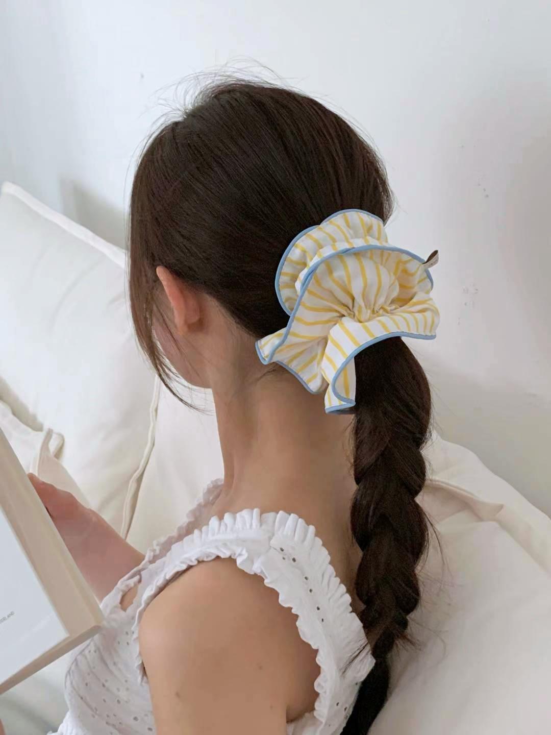 清爽夏日條紋大腸髮圈 #H794