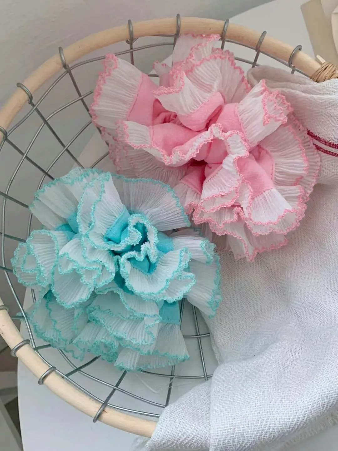 螢光配色細褶大腸髮圈 #H795