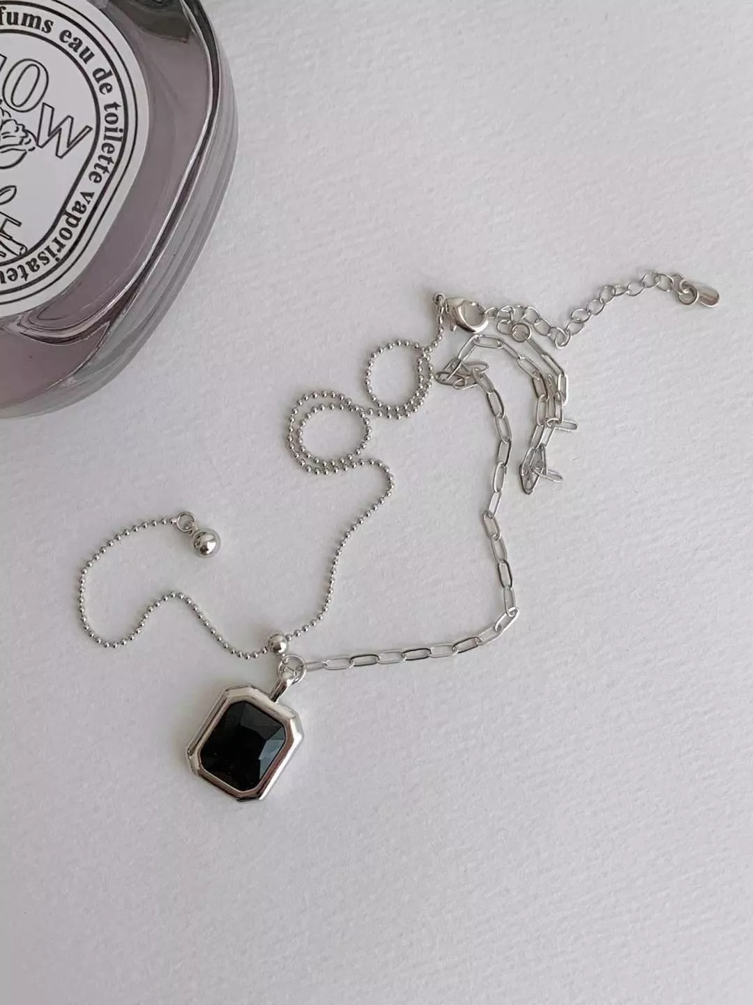 設計感黑石方塊長線練 #NE425