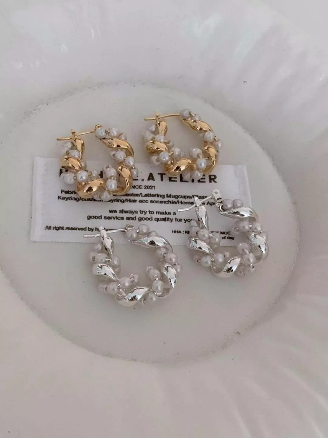 精緻輕奢藤蔓珍珠耳環 #E767/E104