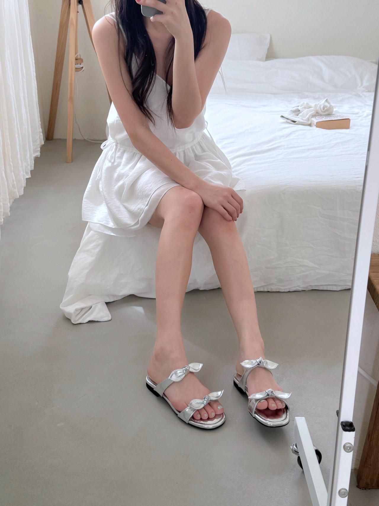 可愛雙蝴蝶結拖鞋 #8397
