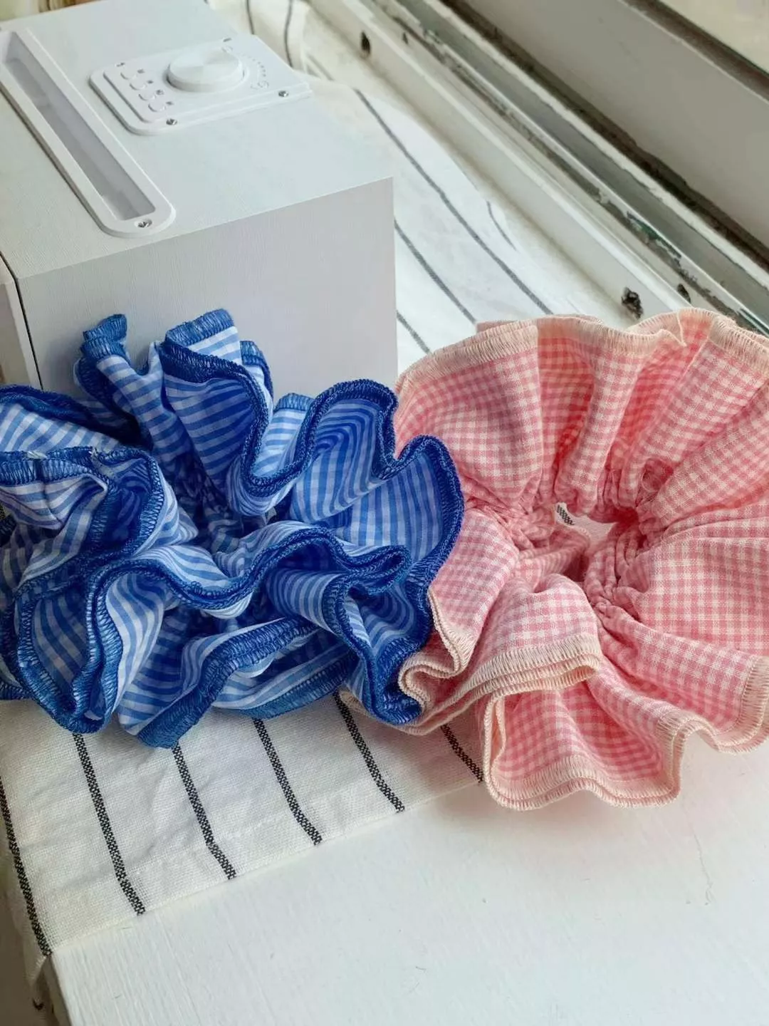 清新條紋雙層大腸髮圈 #H790