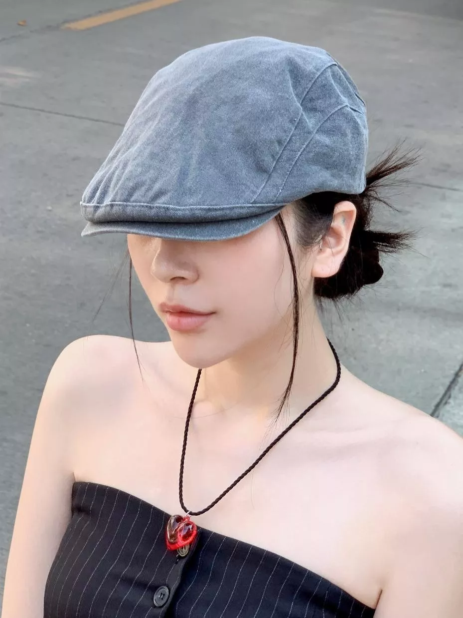 雙側弧形線條復古鴨舌帽 #96430513