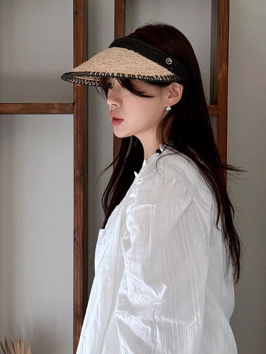 側邊金屬標縫線邊草邊遮陽帽 #16284587