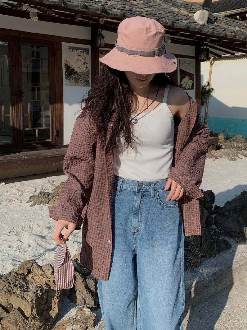 繽紛撞色可扣帽簷防風帶漁夫帽 #97613419