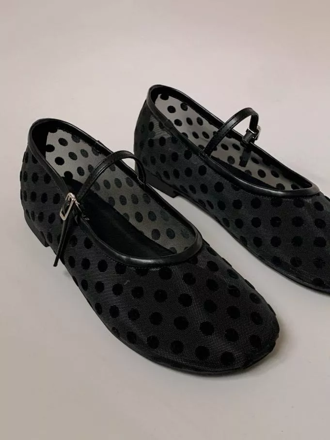 圓點網紗瑪莉珍鞋 #7709