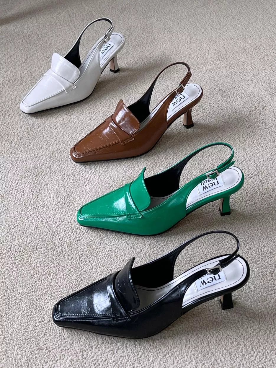 後空帶樂福款中跟鞋 #1246