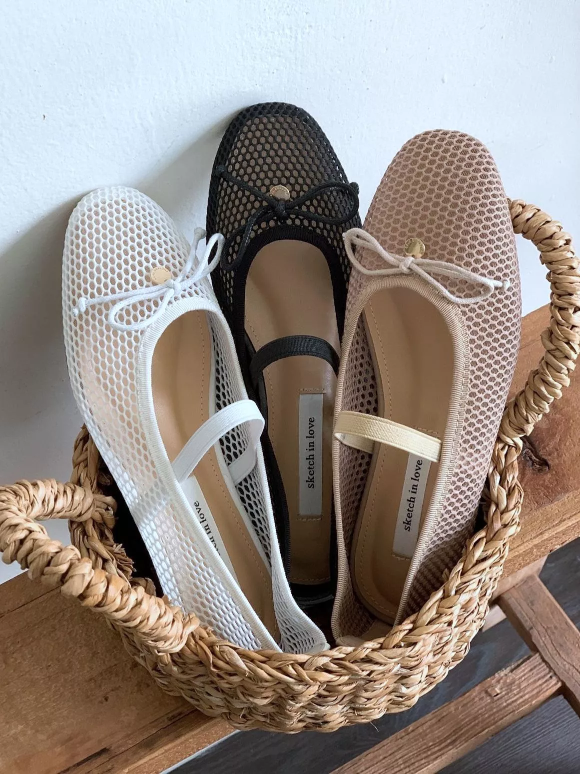 金幣裝飾蝴蝶結網格瑪莉珍鞋 #1021