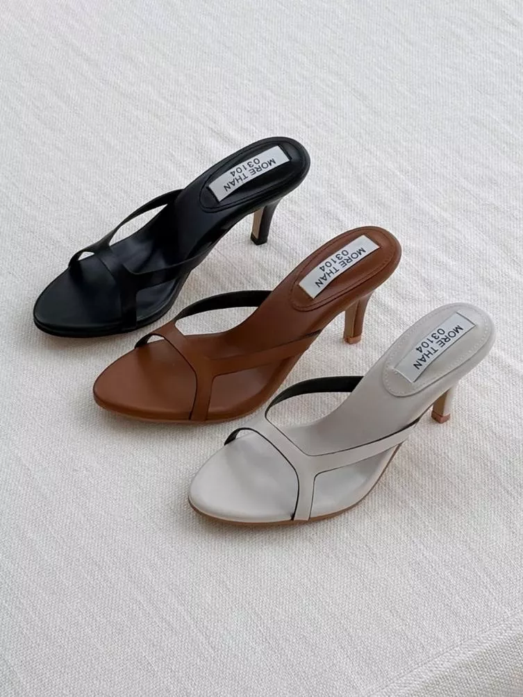 切割細帶高跟拖鞋 #269