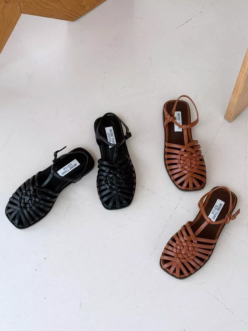 編織帶扭結涼鞋 #268