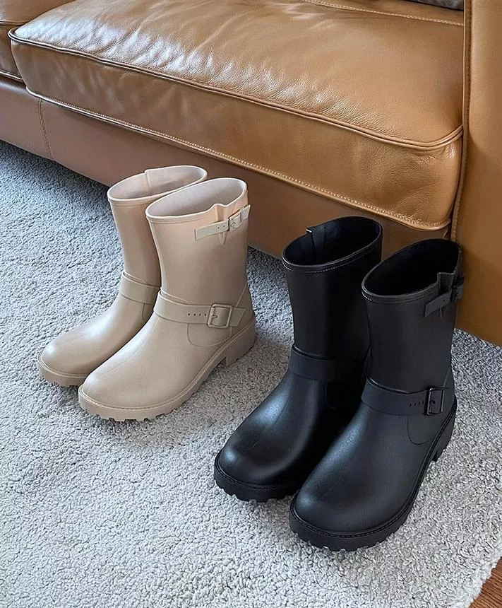 雙皮帶扣中筒雨靴 #B24C20