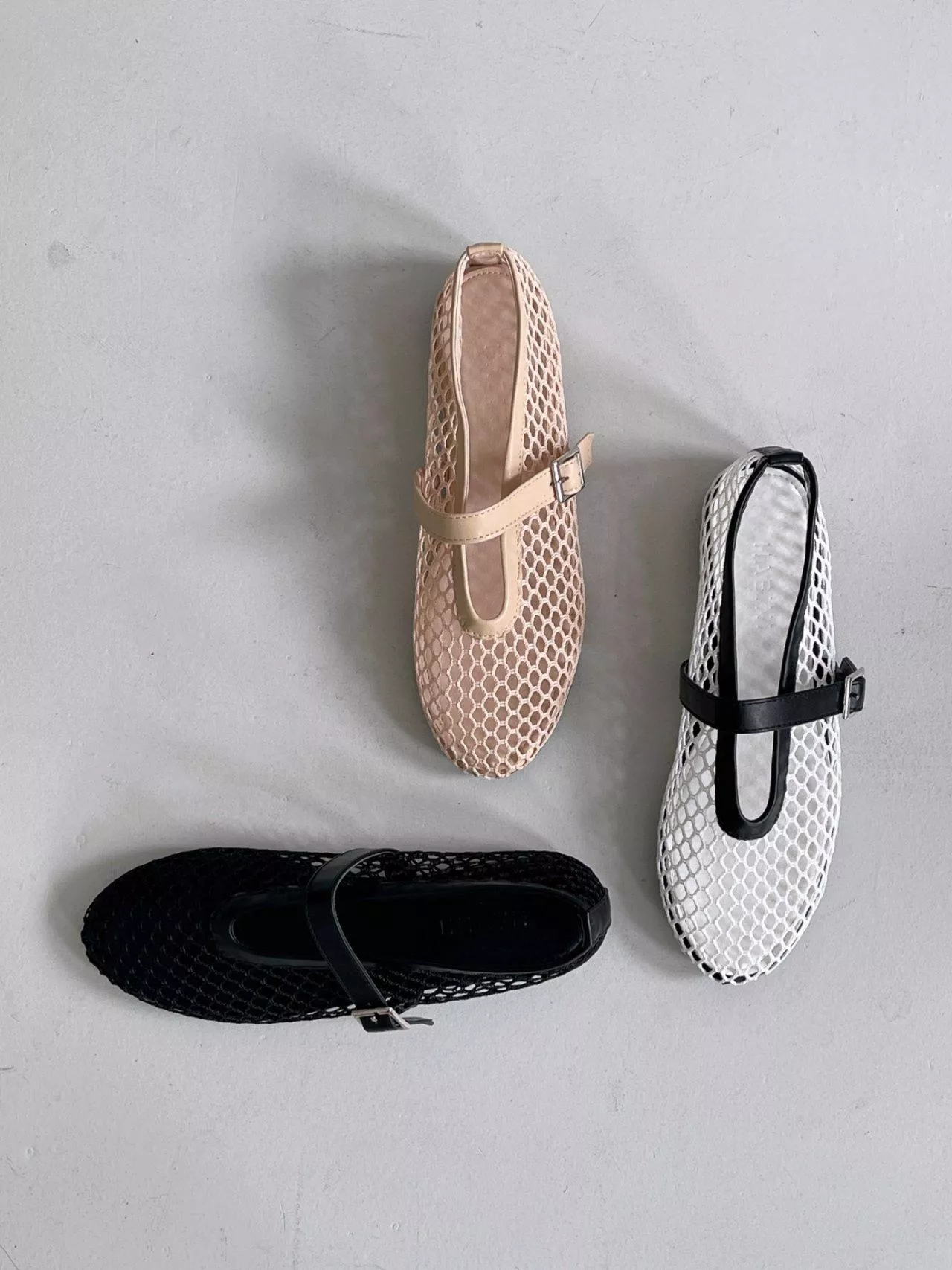 透膚大網格瑪莉珍鞋 #1011