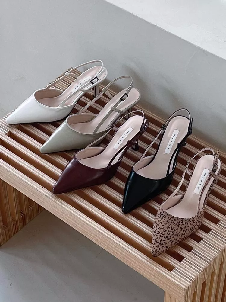 日常也能穿出氣勢｜彈性後空帶中跟鞋 #3166