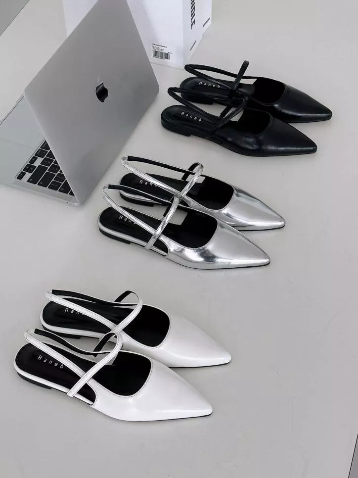 【同款比價最省】顯瘦尖頭✨Slingback側邊細帶平底鞋 #239（大尺碼）