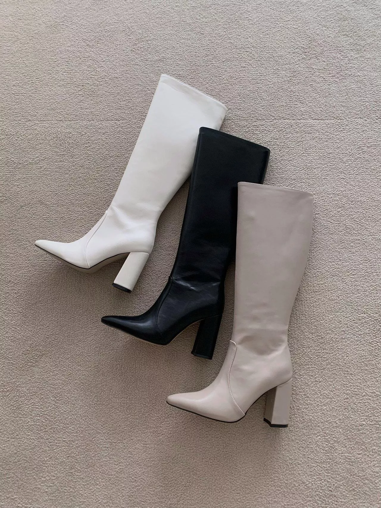 韓國空運🇰🇷｜💖秋冬新款｜8cm尖頭高跟長靴👢 顯瘦修腿 韓系時尚穿搭 #1052