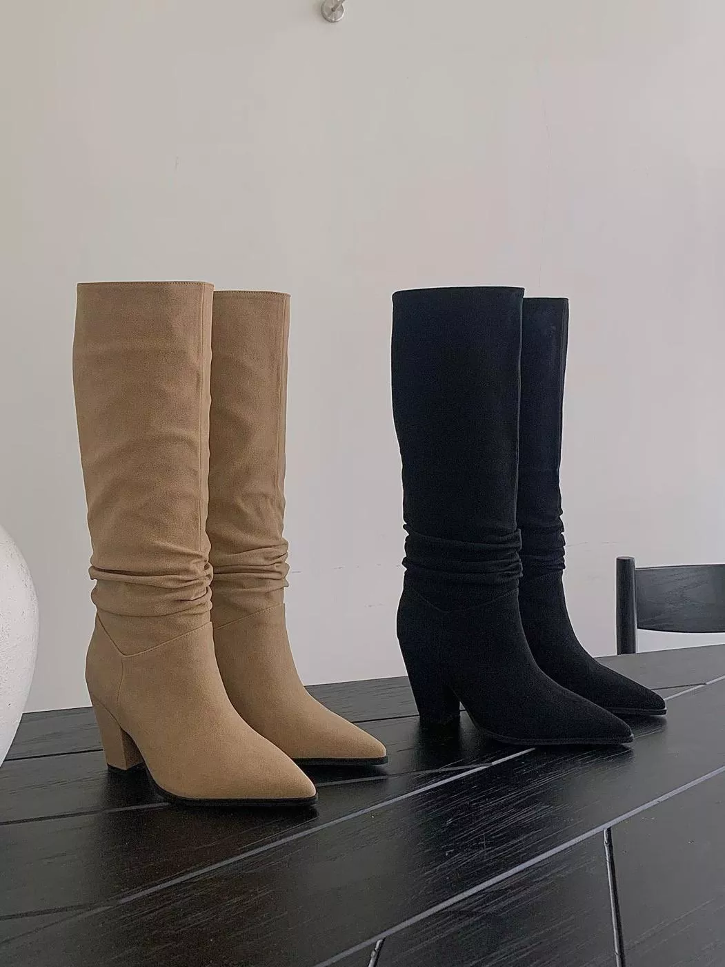 韓國空運🇰🇷｜💎時尚西部風長靴 中跟尖頭靴✨ 修飾腿型顯瘦神器 #3060