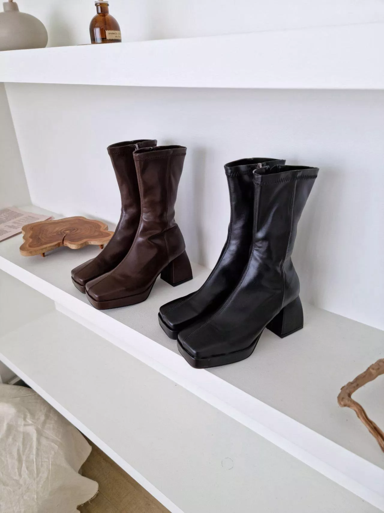 韓國空運🇰🇷｜【熱銷必收】💎 厚底彈性中筒靴 👢 顯瘦增高 舒適百搭款 #350