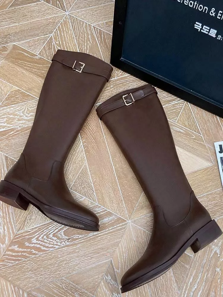 韓國空運🇰🇷【修腿神靴】🔥方頭顯瘦長靴✨韓系氣質必收！  #996-1