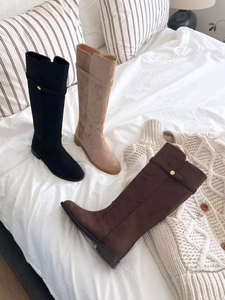 韓國空運🇰🇷【必收長靴】👢 柔霧麂皮顯瘦防滑長靴 ✨ 好走不咬腳 #3221