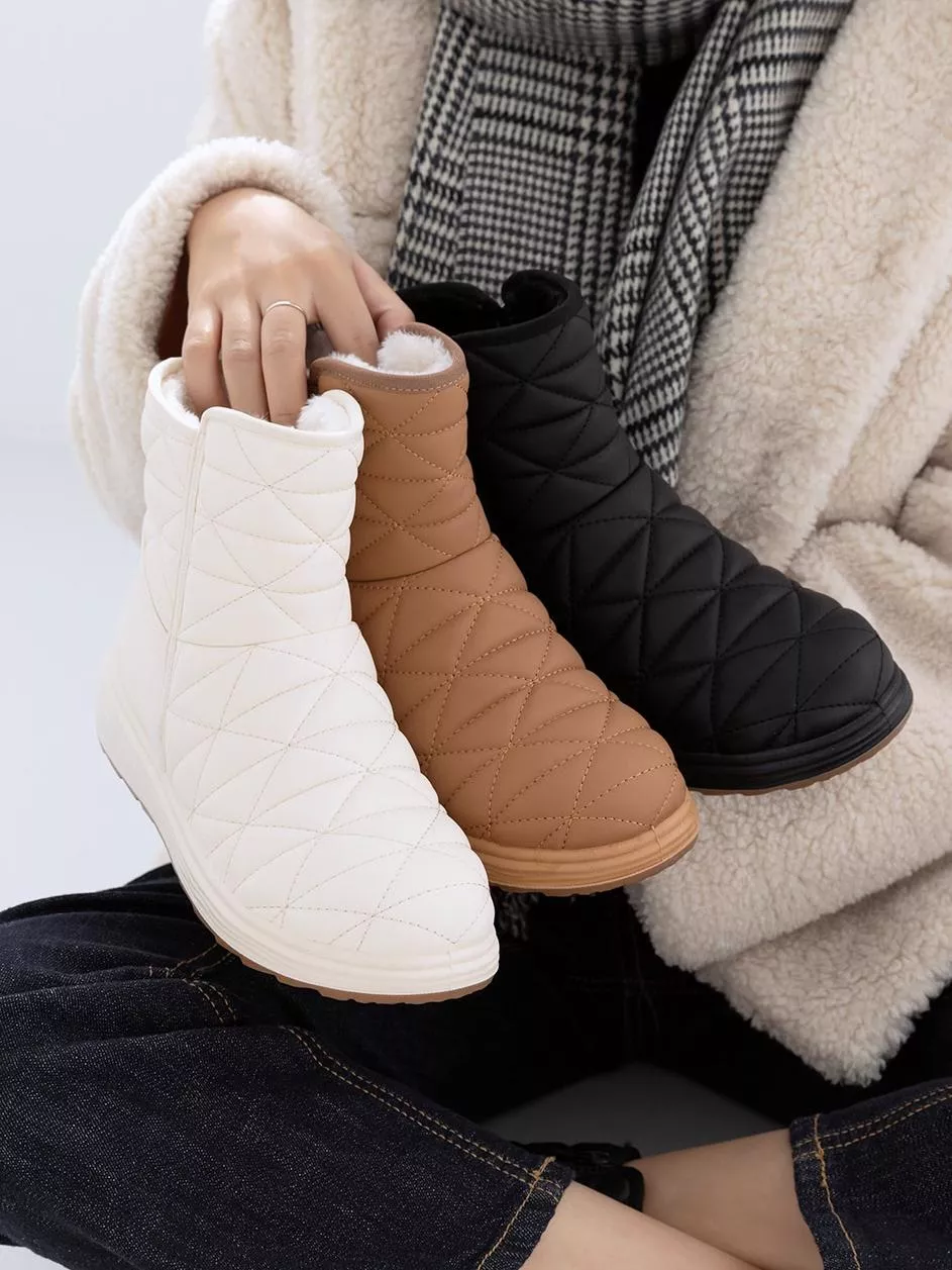 韓國空運🇰🇷【暖冬必收】❄️ 毛絨內裡絎縫短靴 👢 保暖百搭款 #74