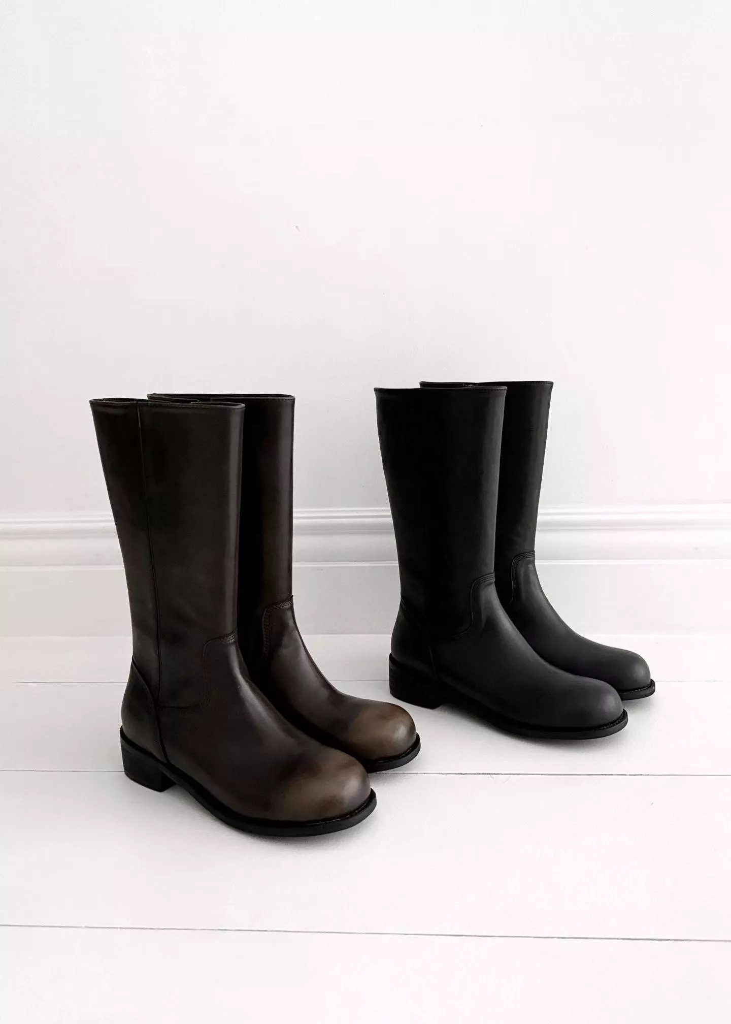 韓國空運🇰🇷【復古感爆棚】🔥 洗舊側拉鍊半筒靴 🖤 韓系百搭中筒靴 #9508