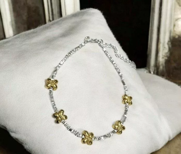 小方塊 & 金色蝴蝶組合手鏈