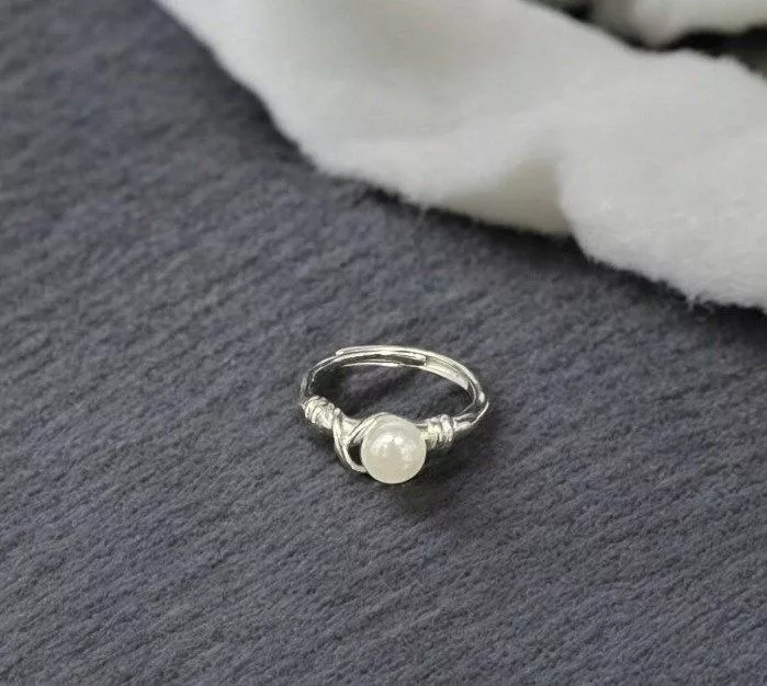 貝珠扭紋戒指戒指