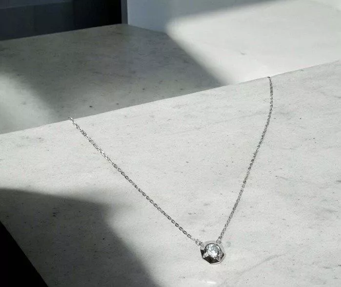 八角形 (多切面)+鋯石頸鏈