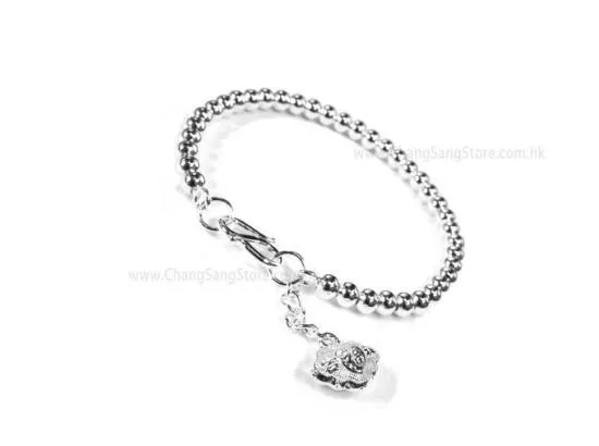 4mm 簡約珠子 & 如意吊飾(小孩)(扣子款)手鈪