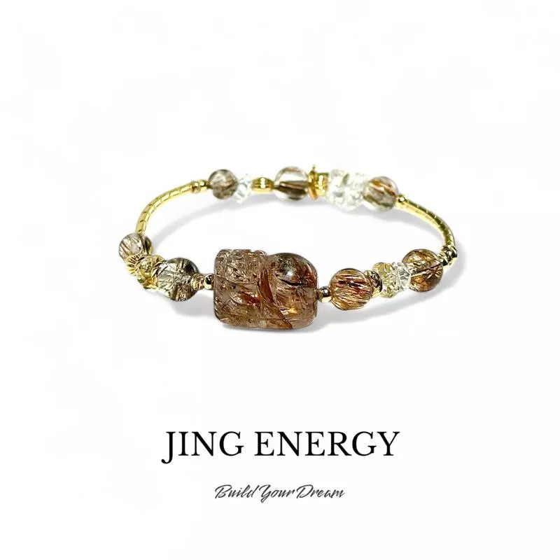 夜與法蘭西｜黑金超七貔貅｜在工作和生活中無往不利｜幫自己裝上多重BUFF｜設計款水晶｜招財水晶手鍊｜黑金超七｜水晶手鍊